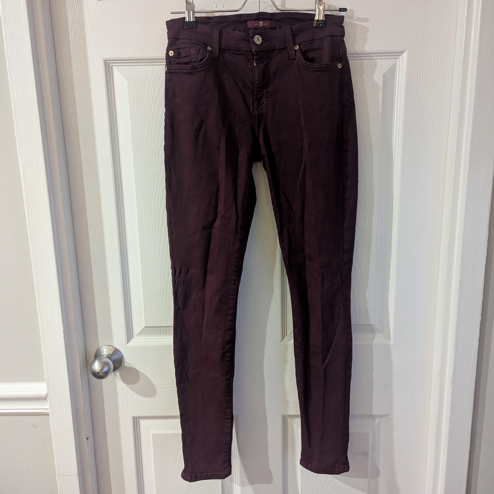 7 For All Mankind Dark Red Skinny Jeans